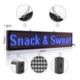 1 x RAW Customer Returns Leadleds Ultra-Thin Design P5mm 16X96 Pixel SMD LED Programmable Scrolling Message Sign Board, PC Software Change messages Blue  - RRP €110.0