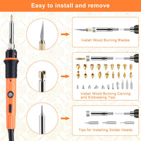 1 x RAW Customer Returns Pyrography Soldering Iron Set, Pyrography Iron Set Temperature Adjustable 220 480 for Wood Leather Burning Iron DIY Art Gift Set Colored Pencils, Leather Engraving Welding, Sculpture Wood Pyrography - RRP €28.84