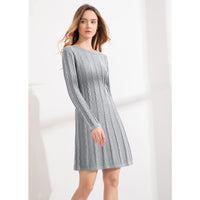 1 x Brand New KIKGUZE women s knitted dress winter sweater dress elegant mini dress dress for party cocktail ball dress winter dress women s long-sleeved warm long sweater - RRP €33.26