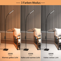 1 x RAW Customer Returns iFalarila Floor Lamp 120 LED 10W, Floor Lamp with 3 Colors and 10 Brightness, Flexible Gooseneck Stem Lamp for Living Room, Bedroom, Office Black  - RRP €31.99