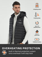 1 x RAW Customer Returns TAJARLY Heated vest for men and women, heated vest with QC 3.0 14400 mAh battery, 6 heating zones and 3 heating levels, electric heated warm vest for outdoor motorcycle camping - RRP €93.58