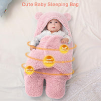 1 x Brand New TURMIN Teddy Sleeping Bag Baby, 2.0 Tog Newborn Soft Lined Swaddle Bag Adjustable Sleeping Bag Blanket for Infants Babies Newborns Unisex Baby-Pink-M 3-6 Months  - RRP €34.99