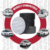 1 x RAW Customer Returns Dasing 4 Pieces Tire Cover Case Car Spare Tire Cover Storage Bag Carry Bag Polyester Tire for Cars Wheel Protection Covers 4 Season - RRP €21.97