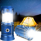 7 x Brand New LED Camping Lamp Solar, XRR LED Camping Lantern Rechargeable USB Flashlight Waterproof Emergency Light for Outdoor Use Light Tent Light for Emergency, Hiking, Fishing, Outages Blue  - RRP €101.57