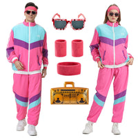 1 x RAW Customer Returns Enhenenhen 80s 90s outfit for men women, 80s costume tracksuit women retro jogging suit, adult 80s 90s costume suit for carnival - RRP €38.99