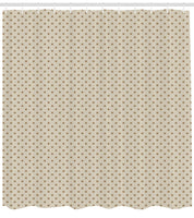 1 x RAW Customer Returns ABAKUHAUS Beige Shower Curtain, Polka Dot Classic Retro Print, Textile Fabric Bathroom Decor Set with Hooks, 79 x 87 , Beige Tan - RRP €27.95