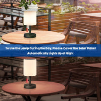 2 x RAW Customer Returns GGII Solar Table Lamp for Outdoors Dimmable 7 RGB Colors LED Battery Outdoor Table Lamp Wireless, USB and Solar Rechargeable, IP44 Waterproof Solar Lights, Lamp for Garden Restaurant. Black  - RRP €39.92