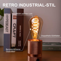 1 x RAW Customer Returns LED decorative light bulb E27, 1800K 4W 250LM mood light vintage Edison light bulb, retro filament bulb ideal for cafe bar decorative nostalgia industrial design, dimmable ST64 amber 4 pieces - RRP €34.27