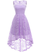 1 x RAW Customer Returns MuaDress 6006 Elegant evening dresses cocktail dresses women s dresses bridesmaid dresses made of lace knee-length rockabilly ball gown round neckline lavender XL - RRP €43.13