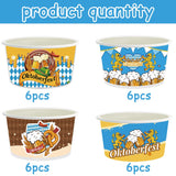 1 x Brand New ZGCXRTO Oktoberfest Ice Cream Paper Cup 24 Pieces Ice Cream Cups Beer Festival Beer Party Checkered Paper Cups Disposable Cold and Hot Food Dessert Bowls - RRP €20.4