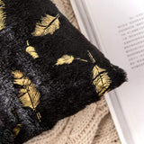 1 x Brand New MIULEE Cushion Cover Gold Feather Print Pillow Case Sofa Throw Cushion Decor Pillow Cover Case Decorative for Living Room 2 Pieces Gold-Black 50x50cm - RRP €16.94