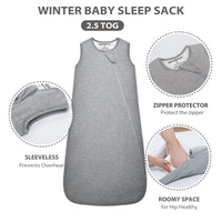 1 x RAW Customer Returns Mosebears Winter sleeping bag for children, 2.5 tog, Bamboo fiber cotton, super soft and warm. L 18-36 months , Green  - RRP €25.94