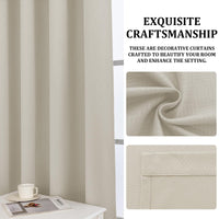 1 x RAW Customer Returns Ystyle curtains set of 2, blackout curtains, 140 x 260 cm, opaque curtains with eyelets, thermal curtain living room, soundproof curtain, thermal curtain cold protection, beige - RRP €36.99