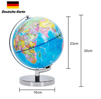 1 x RAW Customer Returns Exerz 23cm light globe metal base - German map - student globe with cable-free LED lighting - political map day time - constellation stars night - fun and - RRP €45.95