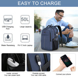 1 x RAW Customer Returns Extra Large Backpack Men 55L, 18.4 inch Laptop for School Work with USB Charging Port Waterproof Business Travel Notebook Bag School Backpack for Men Women Boys Teenagers Black - RRP €39.26