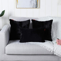 1 x RAW Customer Returns Mandioo Set of 2 60 x 60 cm Black Faux Fur Fluffy Cushion Covers Modern Artificial Fur Cushion Covers Decorative Sofa Cushions Throw Pillows Soft Decorative Cushion Cover for Living Room Sofa Bedroom - RRP €20.95