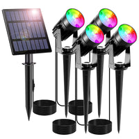 1 x RAW Customer Returns CORELUX Solar Garden Lights RGB Garden Lighting Solar Color Changing Solar Spotlights Garden Lights IP65 Waterproof Solar Lamps for Outdoor Garden Christmas Halloween Party 4 in 1 - RRP €44.99