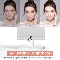 1 x RAW Customer Returns FUNTOUCH Large Makeup Mirror with 35 LED Light, 1X 10X Magnifying Mirror, Touch Screen Switch, Dual Power Supply Mirror, Dimmable Cosmetic Mirror with Lighting, 360 Rotating Table Mirror White  - RRP €36.29