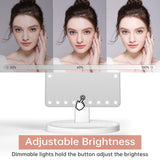 1 x RAW Customer Returns FUNTOUCH Large Makeup Mirror with 35 LED Light, 1X 10X Magnifying Mirror, Touch Screen Switch, Dual Power Supply Mirror, Dimmable Cosmetic Mirror with Lighting, 360 Rotating Table Mirror White  - RRP €34.3