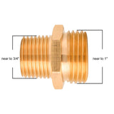 1 x RAW Customer Returns M MINGLE garden hose adapter, 3 4 GHT to 1 2 NPT, brass double male and female connector, with additional 8 washers - RRP €19.54