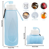 1 x RAW Customer Returns OdiuK Foldable Drinking Bottle Silicone Water Bottle with Filter 500ml Bicycle Drinking Bottle, Soft Flask Water Bottle BPA-Free Sports Bottle for Bicycle Hiking Fitness Camping Light Blue  - RRP €10.06