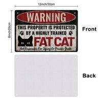 1 x RAW Customer Returns GLOBLELAND Funny Fat Cat Metal Tin Sign Tin Sign Vintage Metal Sign Retro Poster Home Bar Cafe Kitchen Door Wall Decor Art, 8x12Inch - RRP €8.99