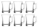 2 x RAW Customer Returns UNISHOP Set of 6 transparent glass cups, 9.5 cl capacity, for espresso and cut coffee, dishwasher safe - RRP €33.7