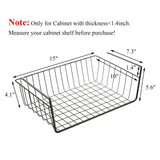 1 x RAW Customer Returns Tebery Pack of 4 Undershelf Storage Basket, Hanging Basket, Undershelf Hanging Metal Wire Basket Organizer for Kitchen, Pantry, Desk, Bookshelf, Black - RRP €25.2