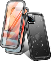 1 x RAW Customer Returns Cozycase waterproof case compatible with iPhone 15- with 9H tempered glass screen protector armored case 360 degree full protection IP68 underwater camera protection -black screen protector, black - RRP €32.45