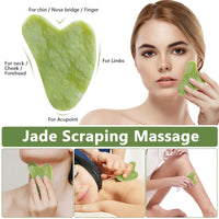 1 x RAW Customer Returns Jade Roller Set for Face, Gua Sha Stone Massage Set Facial Massager Natural Scraping Stone Massage Tool with Mask Brush for Anti-Aging - RRP €9.99