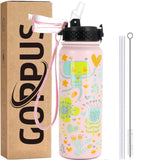 1 x RAW Customer Returns GOPPUS 600ml 20oz Stainless Steel Water Bottle with Straw Drinking Bottle Sports Thermos Bottle Leak-Proof Bottle Water Bottle with Straw Thermos Bottle Carbonated Acid Suitable BPA-Free Drinking Bottle - RRP €15.99