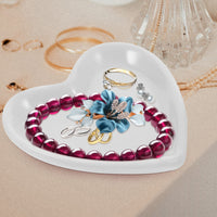 1 x Brand New Alipis jewelry tray ceramic jewelry bowl heart jewelry plate ring bowl decorative tray dessert plate jewelry organizer for jewelry keys rings earrings gift white - RRP €12.69