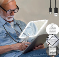 1 x RAW Customer Returns 5X Hands Free Magnifying Glass with Light Hanging Neck, Magnifying Glass, Reading Magnifier with Light for Seniors Large, 8 x 5 Large Page Magnifier, for Reading Small Prints Low Vision Seniors with Aging Eyes - RRP €28.21