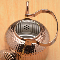 1 x RAW Customer Returns SANQIAHOME 1.8 liter stainless steel teapot with strainer insert, with tea strainer handle, suitable for induction, copper colored - RRP €32.3