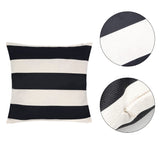 1 x RAW Customer Returns jerbro Striped Cushion Cover Waterproof Linen Look Decorative Cushion Cover for Living Room Bedroom Sofa 18 x 18 Black and Beige 2  - RRP €22.8