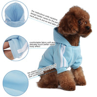 8 x Brand New Fashion Dog Hoodie Dog Clothes Streetwear Pure Cotton Sweatshirt Dog Cat Puppy Small Medium Large Fashion Outfit Light Blue, XXL  - RRP €67.6