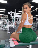 1 x Brand New Memoryee Women s Short Leggings High Waist with Tummy Control Sports Pants Workout Control Gym Running Pants Dark Green XL - RRP €27.6