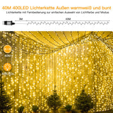 1 x RAW Customer Returns Ollny outdoor fairy lights 40M - 400 LED fairy lights inside warm white and colorful 4 in 1 Christmas tree fairy lights outside power with remote control timer, outdoor fairy lights 11 modes Christmas lights - RRP €15.12