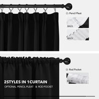 1 x RAW Customer Returns Deconovo curtains, blackout curtains with ruffle tape, bedroom curtains, cold protection, 245 x 140 cm height x width , black, set of 2 - RRP €36.8