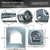 1 x RAW Customer Returns Tarpofix trailer lashing eyes with counter plates including screws 6 pieces - Robust lashing troughs with a tested tensile force of 800daN per lashing hook - Durable lashing eyes made of galvanized steel - RRP €49.36