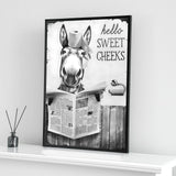 1 x RAW Customer Returns Cute Newspaper Animal Wall Art Black and White Canvas Printed Cabin Bathroom Decoration Bathtub Wall Picture, Frameless Ass, 1pcs-60x90cm  - RRP €30.24