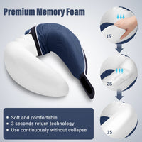 1 x RAW Customer Returns HOMIEE Neck Pillow Airplane Car Travel Pillow Neck Roll Memory Foam Travel Neck Pillow Travel Comfy Ergonomic Neck Support Pillow Orthopedic Pillow Head Pillow Adults New Blue  - RRP €22.21