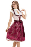 1 x RAW Customer Returns Kelliar Women s Traditional Dirndl Midi Dress 100 Polyester Red Rhinestone Lace Up Oktoberfest Dress Pink-60cm 48 - RRP €24.0