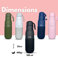 1 x Brand New MyWelfare 500ml insulated bottle with 2 lids, 15 hours hot 30 hours cold, Vacuum separation insulated bottle with double wall - Sports bottle - RRP €19.28