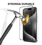 1 x Brand New SEVNDE for iPhone 15 Pro armored protective glass, 3 in 1 HD Clear - anti-fingerprint - 2 pieces for iPhone 15 Pro tempered glass protective film with 1 case for iPhone 15 Pro - RRP €15.98