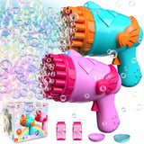 1 x RAW Customer Returns VATOS Pack of 2 Bubble Machine Guns for Children, Bubble Gun with Lights Soap Bubble Solution, 26 Holes Bubble Maker for Adults Children Summer toy gift - RRP €10.07