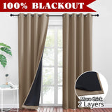 1 x RAW Customer Returns PONY DANCE Heat-insulating curtains with eyelets H 245 x W 140 cm Bedroom curtains opaque eyelet curtain set of 2 double-layer blackout curtains thermal curtain cold protection, cappuccino - RRP €51.2