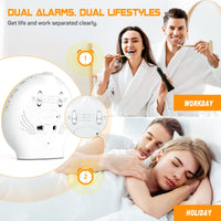 8 x RAW Customer Returns Foryond light alarm clock, daylight alarm clock, sunrise sunset simulation wake up light with two alarms, 20 brightness, snooze function, 7 natural sounds and FM radio for adults and children - RRP €388.72