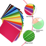 1 x RAW Customer Returns 540 Sheets Tissue Paper 29 20cm Pages Thin Transparent Paper Tissue Paper 36 Colors Tissue Paper for Crafting Designing Decorating Packaging - RRP €11.48