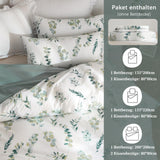 1 x RAW Customer Returns MILDLY bed linen 135x200 plant pattern, 100 washed cotton bedding with linen-like feel, OekoTex certified suitable for allergy sufferers, 1 duvet cover 1 pillowcase 80x80 - RRP €37.3